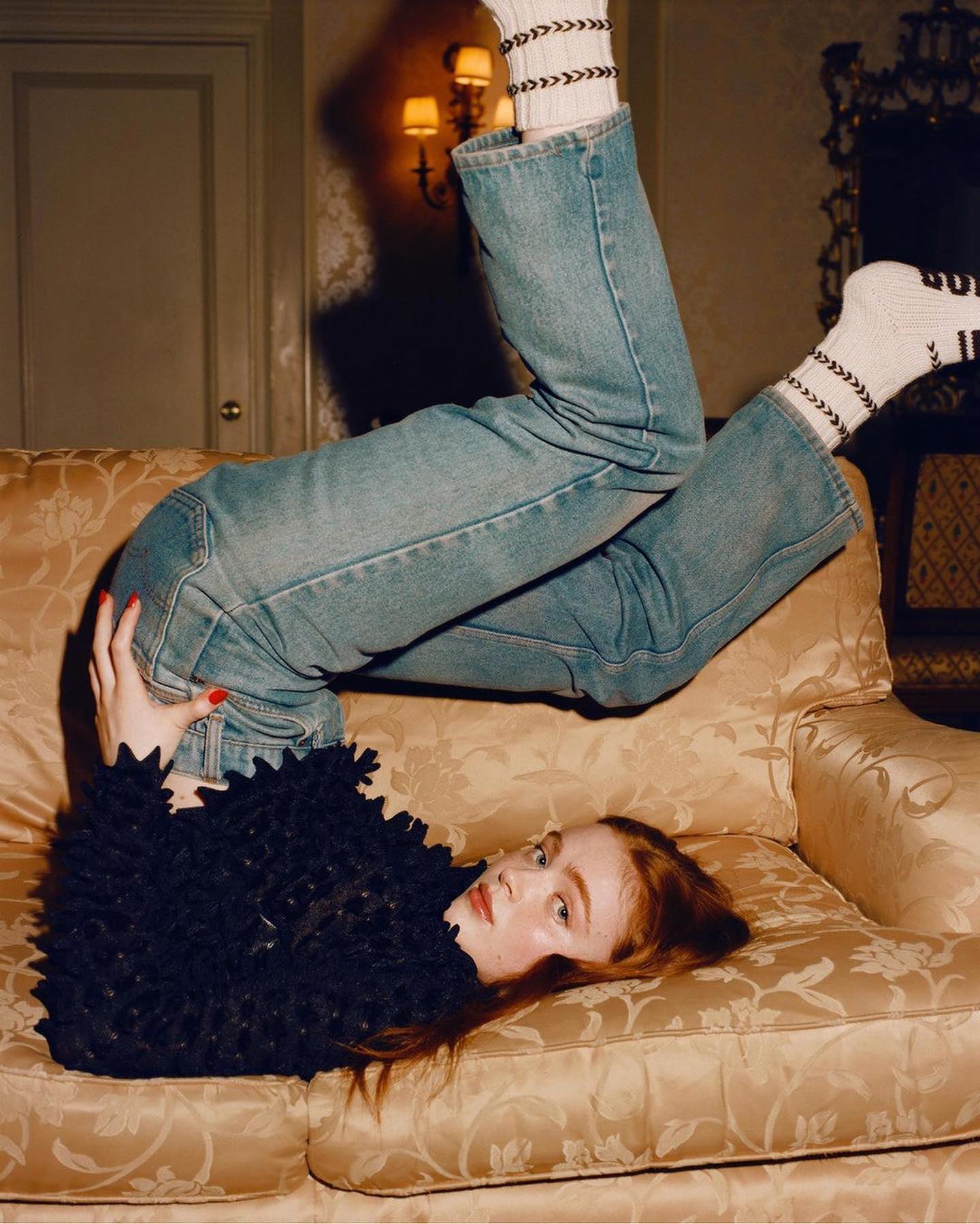 Sadie Sink Upside Down Pose