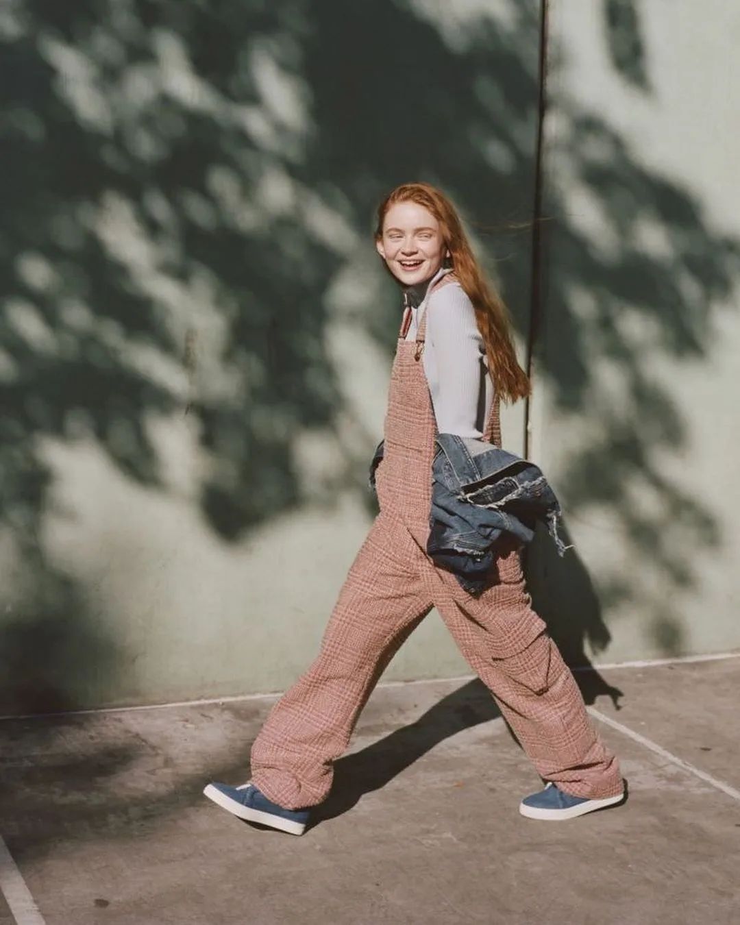 Sadie Sink in Peach Jumpsuit